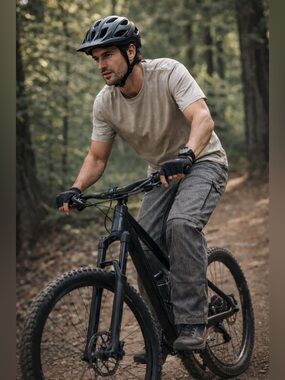 Sombrio Pants Men L Cycling Convertible Lined Straight Leg Tweed Activewear Gray